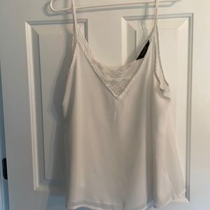 Amaryllis white lace detail tank top. Size L.